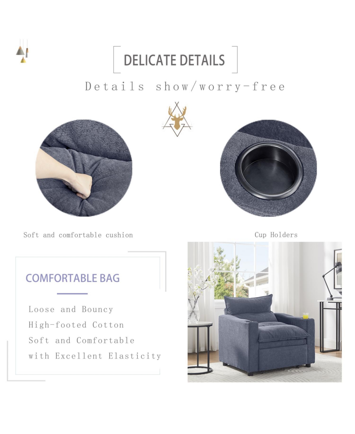 Streamdale Furniture Convertible Velvet Sofa Bed - 3-in-1 Sleeper Couch