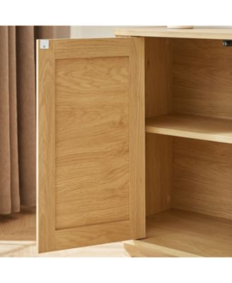 64" Wave TV Stand Rattan Door Cabinet