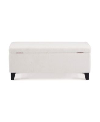 Streamdale White Boucle Storage Ottoman