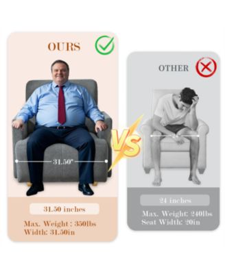 Oversized Accent Chair w/ Ottoman - Modern Lounge & Reading Chair (Dark Gray)