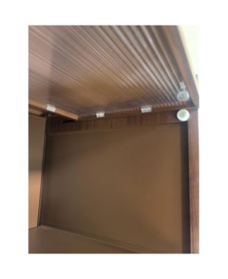 57" Metal Flip Door Cabinet - Walnut