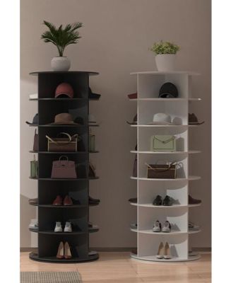  7 Tier Rotating Shoe Rack - White