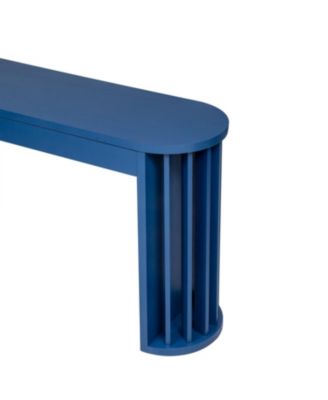 59" Oak Veneer Console Table