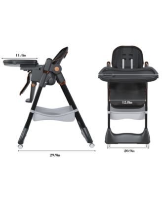 Adjustable Baby High Chair - Portable Feeding Seat (Black)