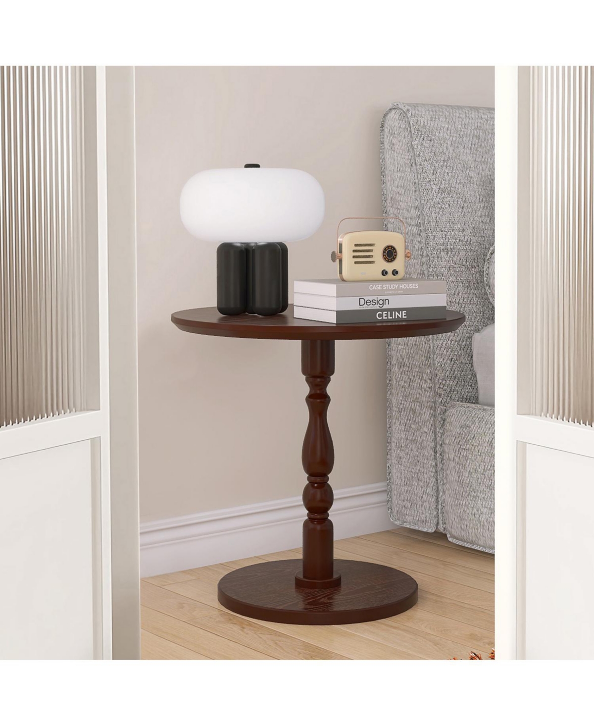 Streamdale Furniture 23" Walnut Brown Round Accent Table