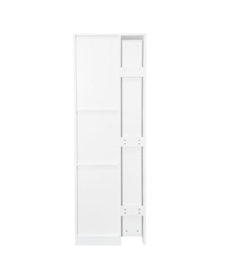 Farmhouse Pantry Cabinet - Pull-Out Shelves & Glass Doors