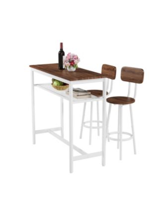 Streamdale 3 Piece Bar Table Set with Metal Frame & Storage