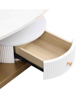 Golden Nesting Coffee Table Set - Oval & Round