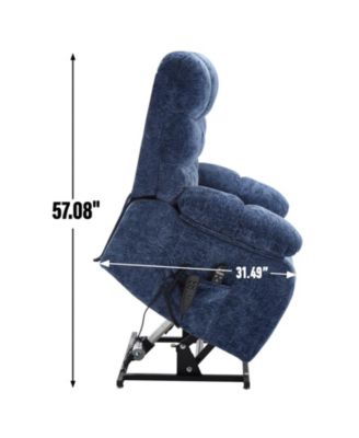 Lift Recliner Heat Massage Dual Motor Infinite Position Blue