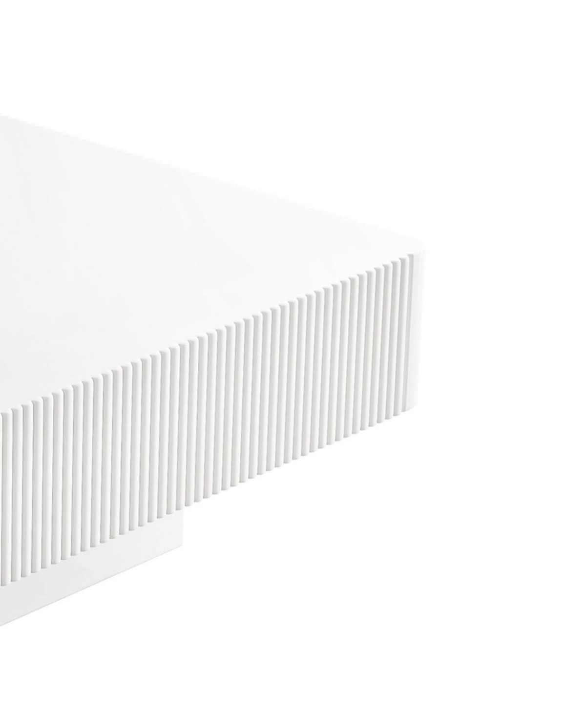 Streamdale Furniture Elegant Square Fluted Coffee Table, Modern Drum End Table