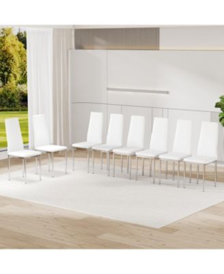 Leather Reception/Conference Chairs - White (8 Sets)