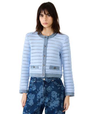 Women's Crewneck Cassette Cardigan Sweater