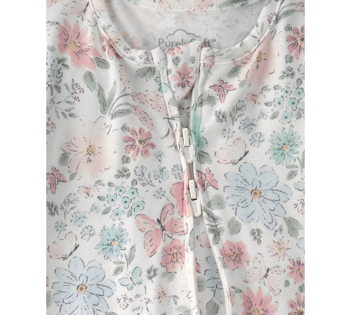 Carter's Baby Girls' Butterfly Garden Print 2-Way Zip Sleep and Play Pajama