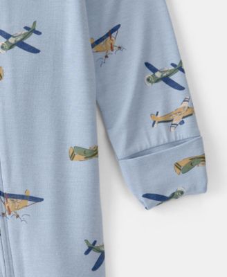 Baby Boys' Plane Print 2-Way Zip Sleep and Play Pajama