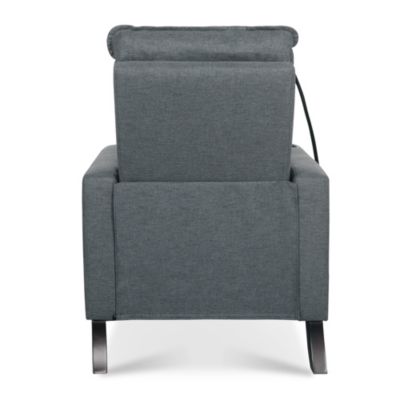 Modern Cozy Fabric Armchair with Adjustable Backrest and Storage