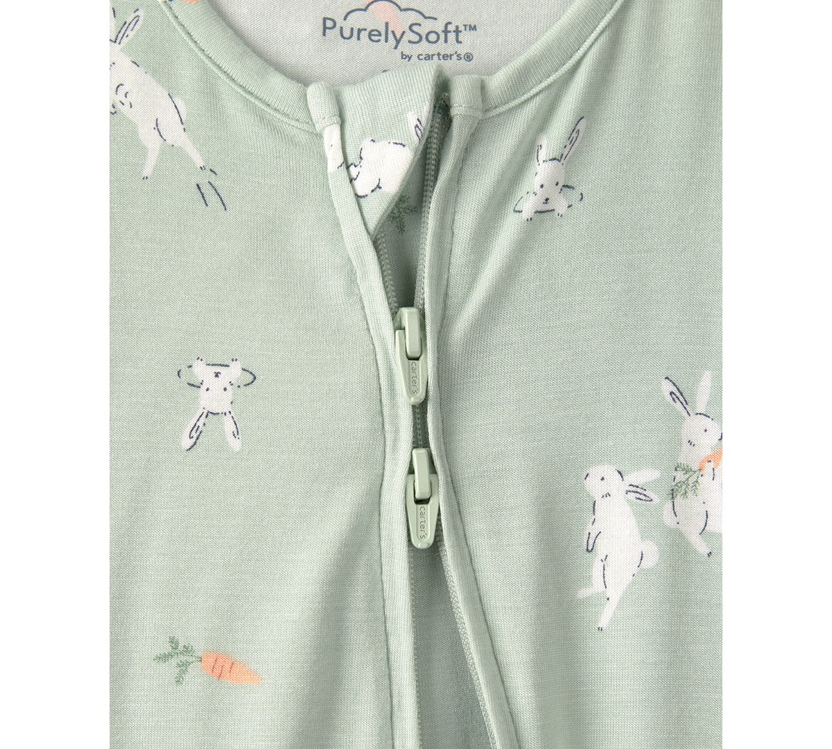 Carter's Baby Boys' or Baby Girls' Easter Bunny Print 2-Way Zip Sleep and Play Pajama