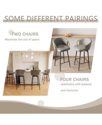 4 Velvet Swivel Bar Chairs Modern, Comfortable, Flexible