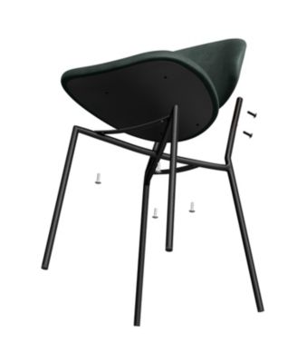 Green PU Leather Dining Chairs - Set of 4