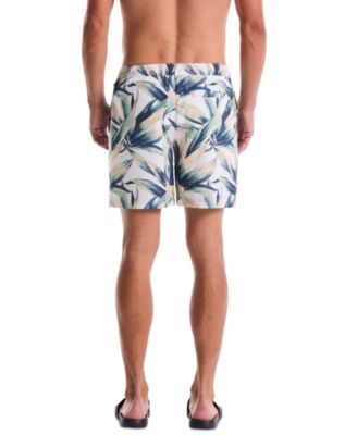 Men's Volley Succulent Print Elastic Waist Swim Trunk