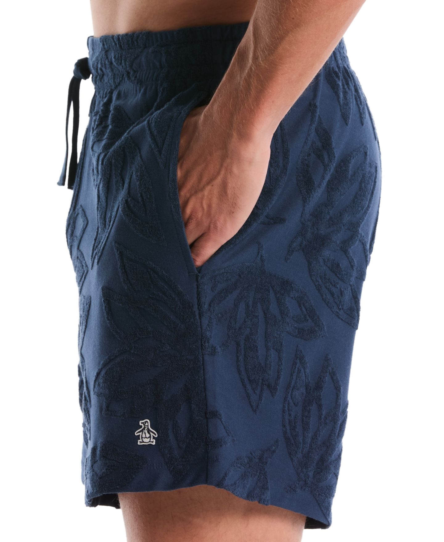 Мужские шорты Original Penguin Floral Patterned Slim-Fit, цвет: Морской — фото 4