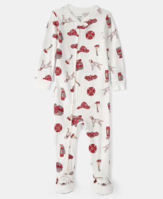 Baby Boys' Firetruck Snug Fit One-Piece Pajama