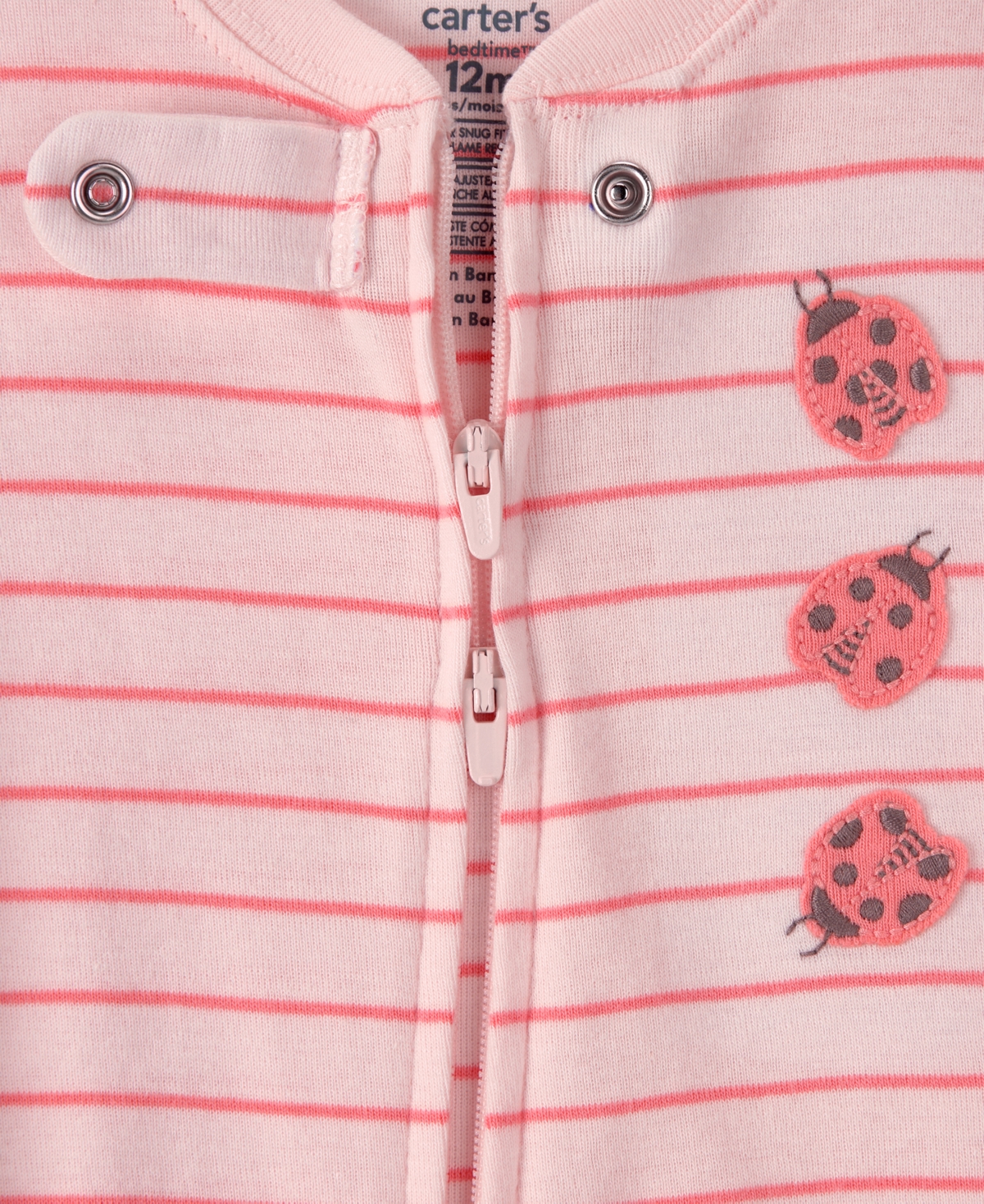 Carter's Baby Girls' Ladybug Striped Snug-Fit One-Piece Pajama