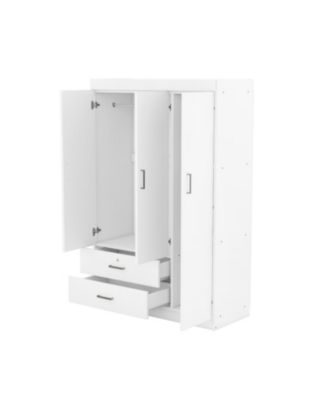 Streamdale 3-Door Wardrobe with 2 Drawers, White