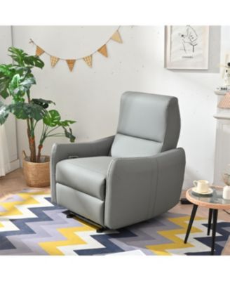 Power Recliner, Wall Hugging, Zero Wall, Electric, Blue-gray