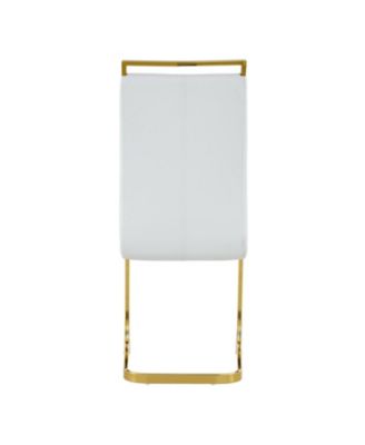 Modern White PU Leather Dining Chairs (Set of 4)