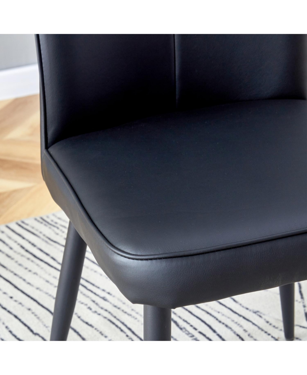 Streamdale Furniture Modern Black Pu Chair Set - Set of 4