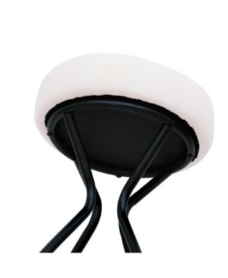 Backless Bar Stools Set of 2 - Black & Cream