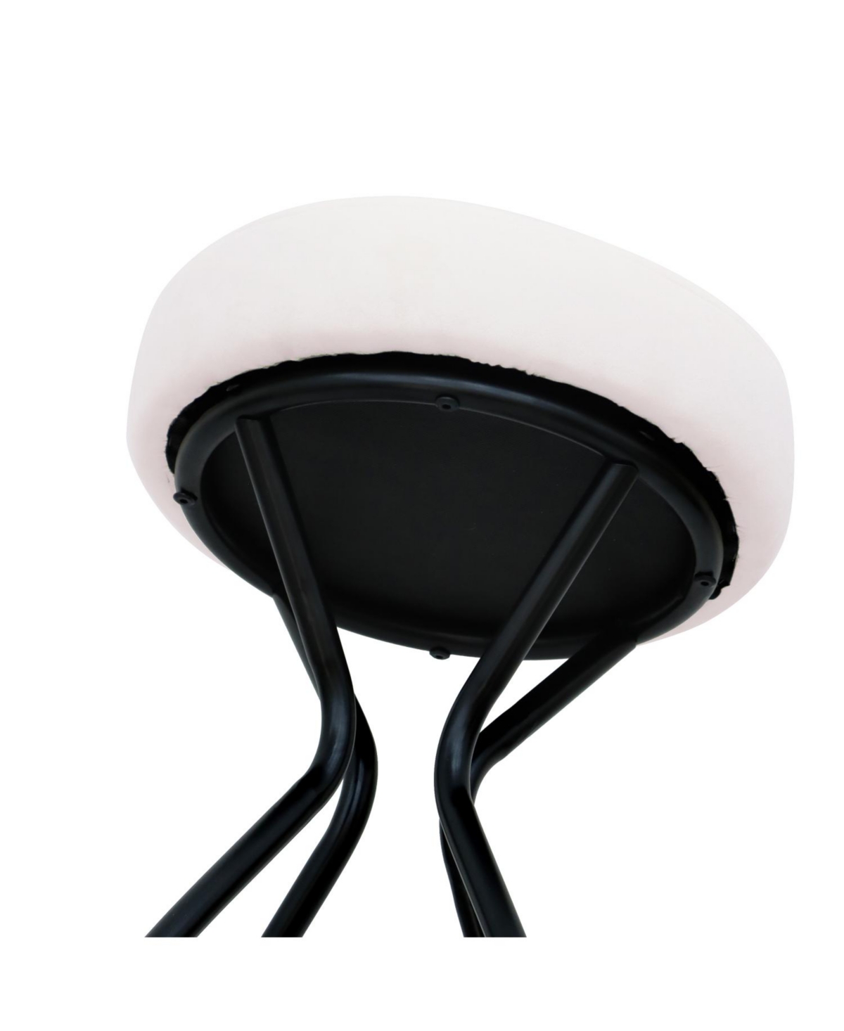 Streamdale Furniture Backless Bar Stools Set of 2 - Black & Cream