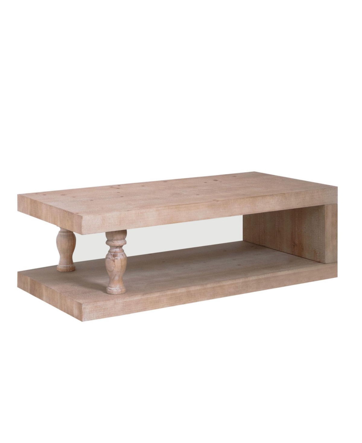 Streamdale Furniture Rustic Wood Coffee Table with Shelf