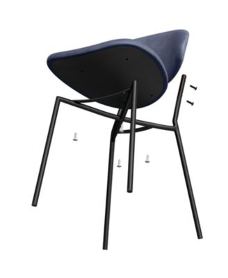 Blue PU Leather Dining Chairs - Set of 4