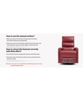 Red Fabric Heat Massage Rocker Recliner