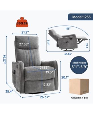 Dark Grey Heat & Massage Rocker Recliner