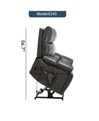 Leatheraire Power Lift Recliner w/ Heat & Massage