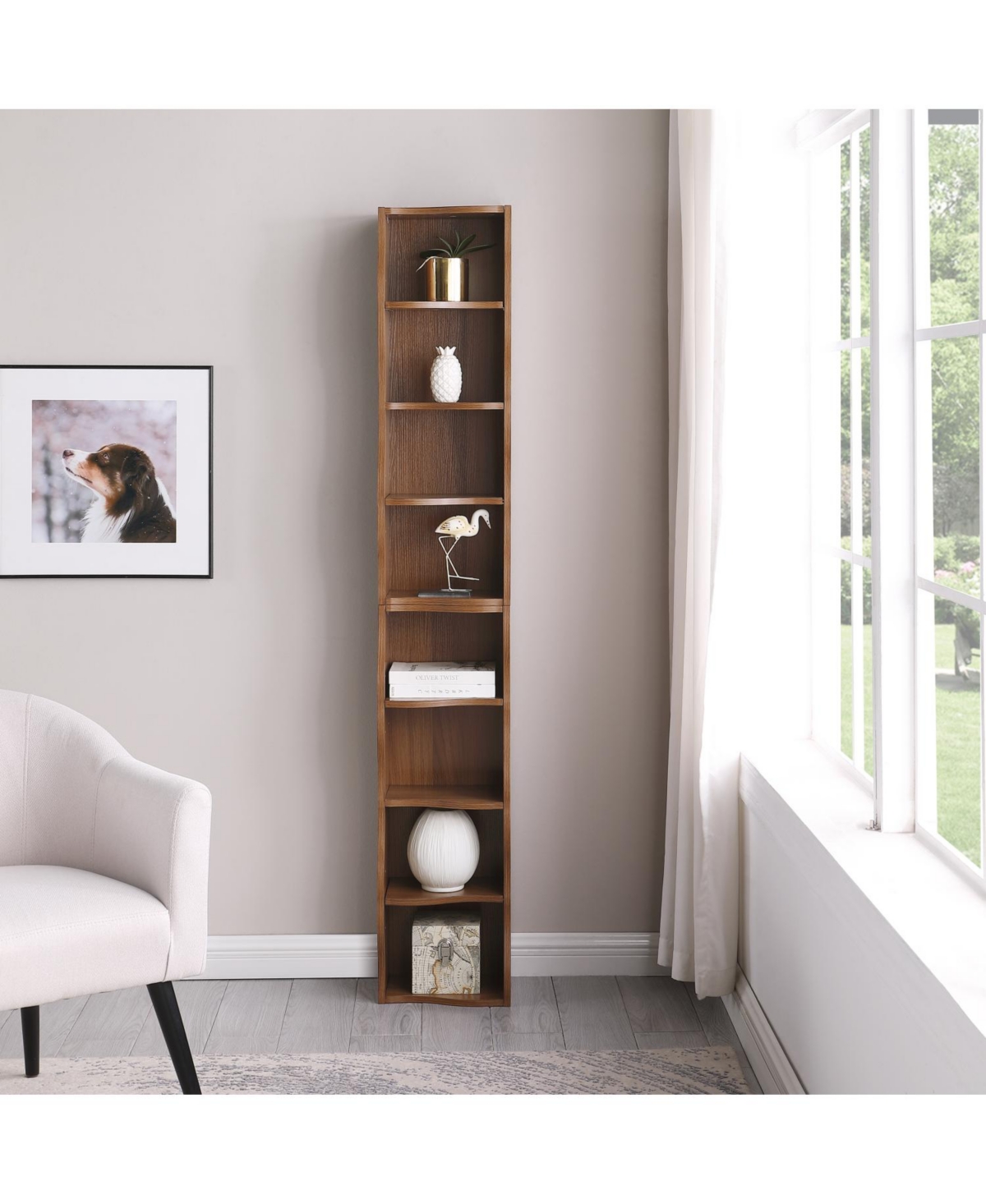 Streamdale Furniture Wavy 8-Layer Adjustable Bookshelf