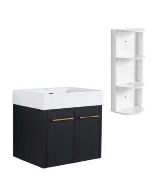 Streamdale 24" Wall-Mount Vanity w/ Resin Sink & Storage - KD