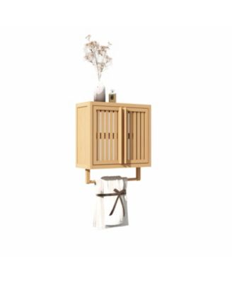 Bathroom cabinet wall mounted Bamboo toilet storage box