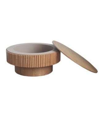 31.5" Round Wood Coffee Table with Storage