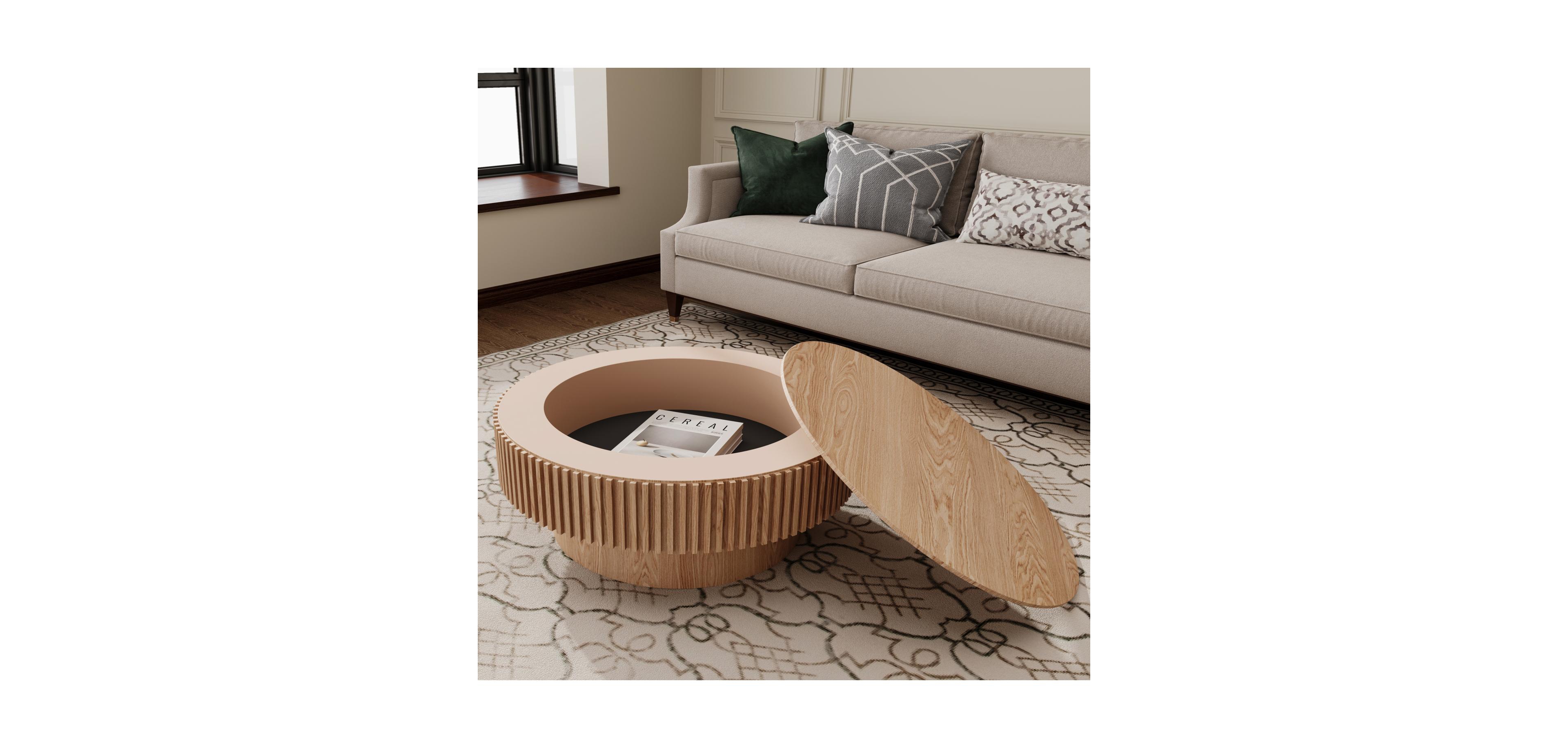 Streamdale Furniture 31.5'' Round Wood Coffee Table with Storage