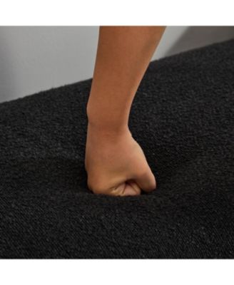 Elegant Black Boucle Upholstered Bench with Bolsters
