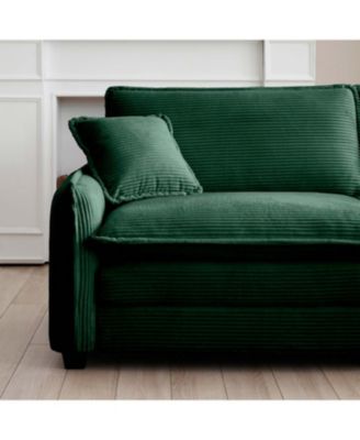 Green Corduroy Ottoman Footstool