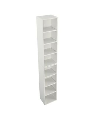 8-Tier Media Tower Rack, Adjustable Shelves, Tall Bookcase