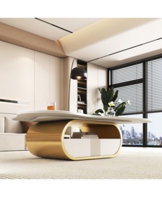 Streamdale Butterfly Coffee Table - Sintered Stone Top, Storage & Drawer