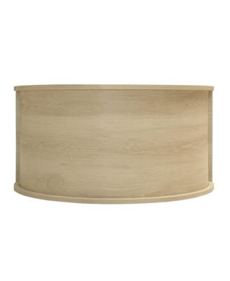 Arched Kitchen Pantry Cabinet with Rattan Door & Adjustable Shelves