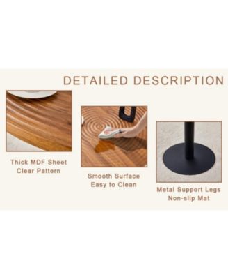 Streamdale 31.5" Round Dining Set- Wood Table & 4 PU Chairs