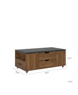 Streamdale Lift-Up Coffee Table Set w/ Stools, Storage & Expanding Dining Top