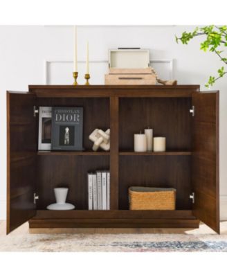 Walnut Sideboard Buffet Cabinet with Outlets